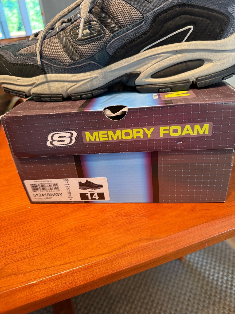 Skechers Men's Gray and Black Memory Foam Athletic Sneakers